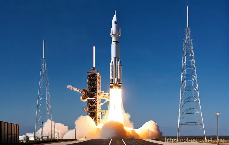 하이브리드 로켓 추진 - **Prompt:** A state-of-the-art hybrid rocket, sleek and futuristic, is gracefully ascending into a v...