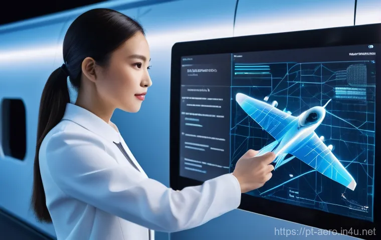 항공우주용 인공지능 시스템 - **Prompt 1: AI-Driven Aircraft Design Collaboration**
    "A bright, futuristic aerospace design lab...
