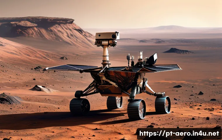 우주 탐사 로봇 - **Prompt:** A high-definition, realistic image capturing NASA's Perseverance rover diligently explor...